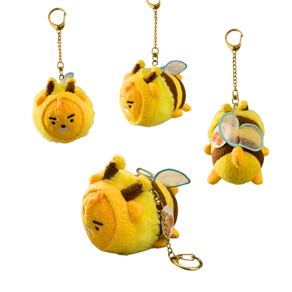 Cute Plush Bee Keychain